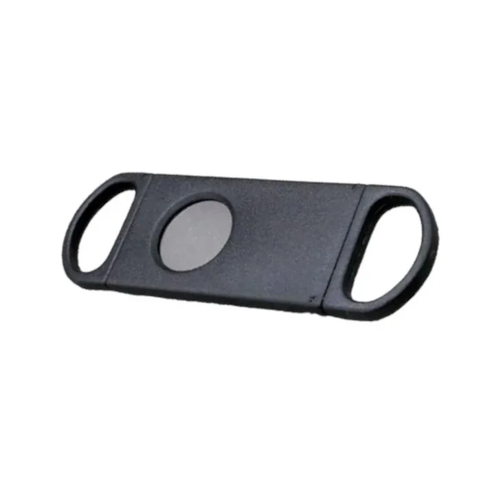 Black Plastic Rectangular Double Blade Cigar Cutter – 54 Ring Gauge