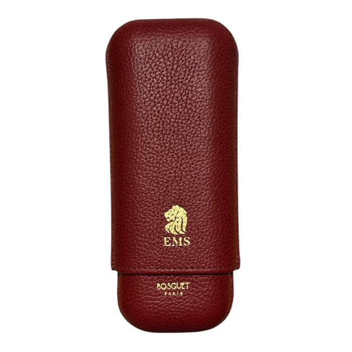 Bosquet EMS – Double Leather Cigar Case – for 2 Cigars – Red Pomodoro