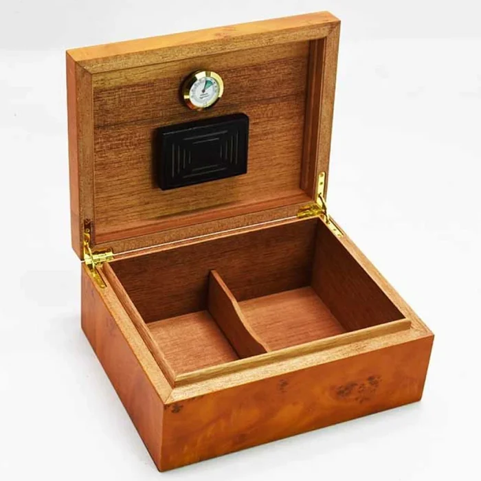 Cigar Humidor in Burl Wood – Holds 40 Cigars