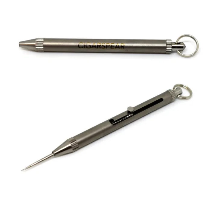 CigarSpear -Retractable Cigar Enhancer Tool Pick – Titanium