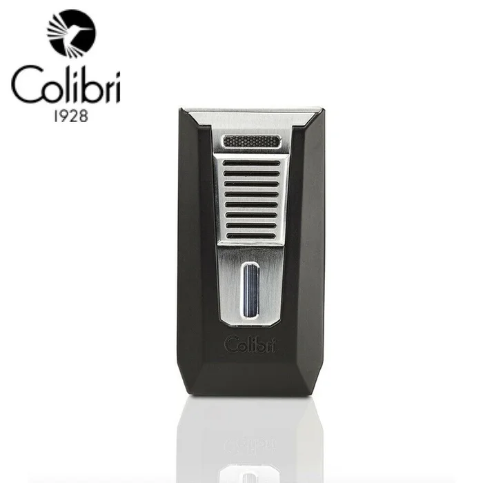 Colibri – Slide – Double Jet Lighter With Cigar Punch – Black & Chrome