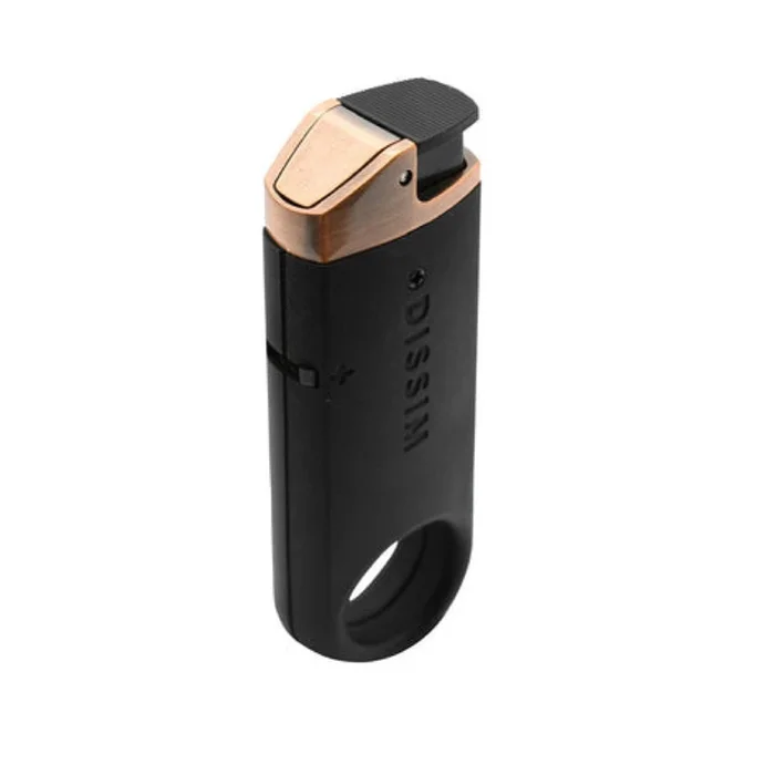 Dissim – Slim Inverted Torch Flame Pipe Lighter – Black Rose Gold