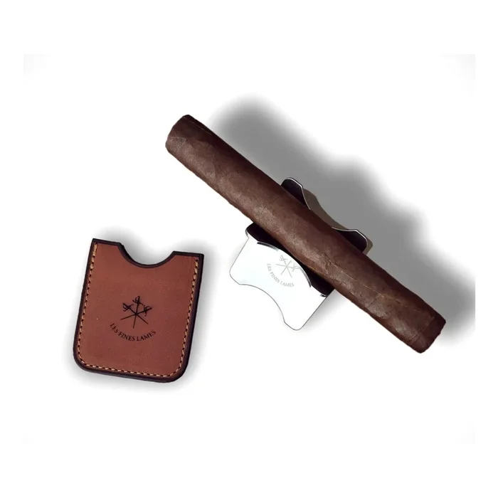 Les Fines Lames – Cigar Stand – Tan Leather Case