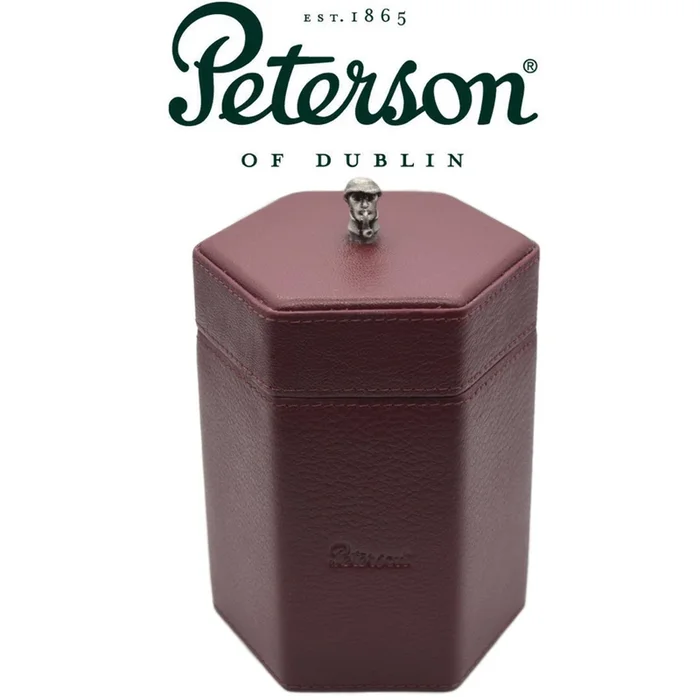 Peterson – Sherlock Holmes – Oxblood Red Leather Travel Tobacco Jar