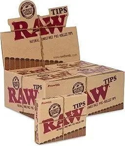 RAW Filter Tips – Natural Unrefined Pre-Rolled Tips – Original
