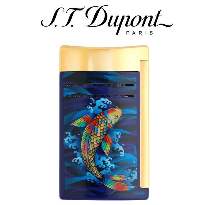 S.T. Dupont – Koi Fish – Blue & Gold – MaxiJet Single Jet Lighter