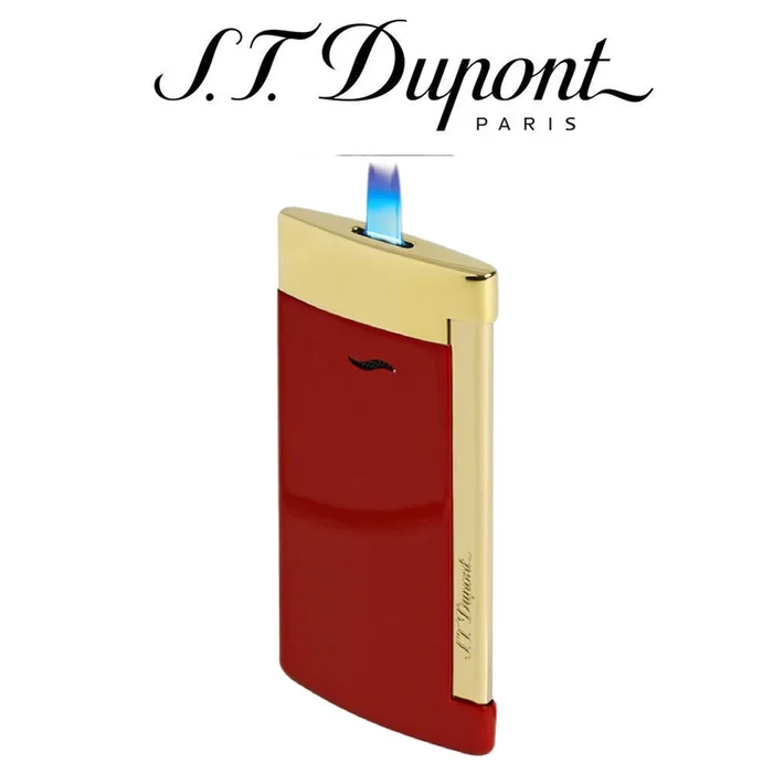 S.T. Dupont – Slim 7 – Burgundy & Gold – Flat Flame Jet Lighter