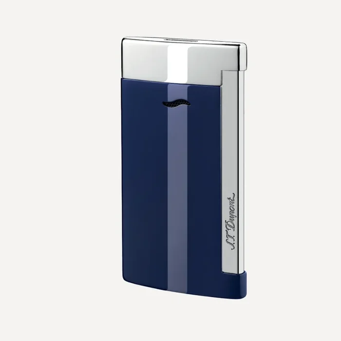 S.T. Dupont Slim 7 Lighter Chrome Finish Blue