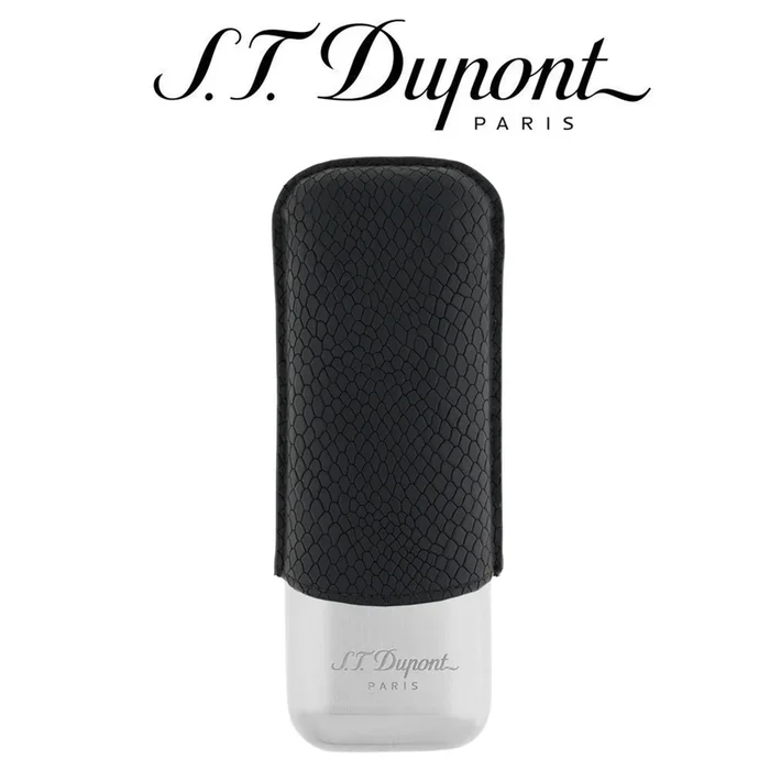ST Dupont – Dragon Limited Edition Double Cigar Case – for 2 Cigars – Black Scale & Chrome