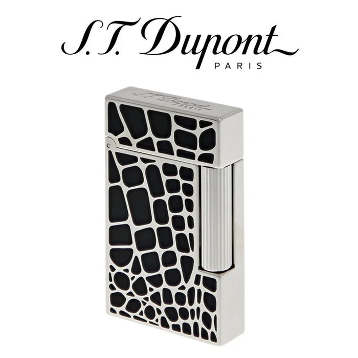 ST Dupont Ligne 2 – Dandy Croc Effect Pattern – Black Lacquer & Palladium