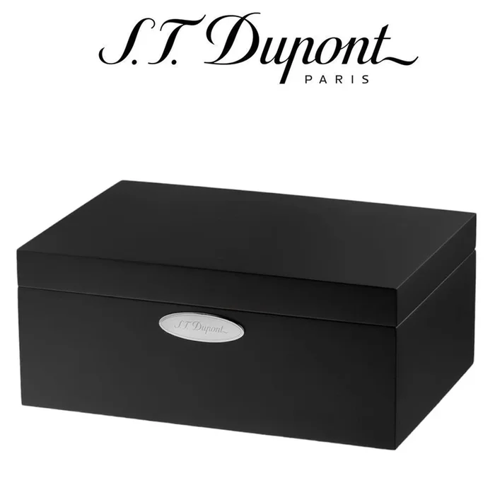 ST Dupont – Matt Black Cigar Humidor – Holds 75 to 100 Cigars
