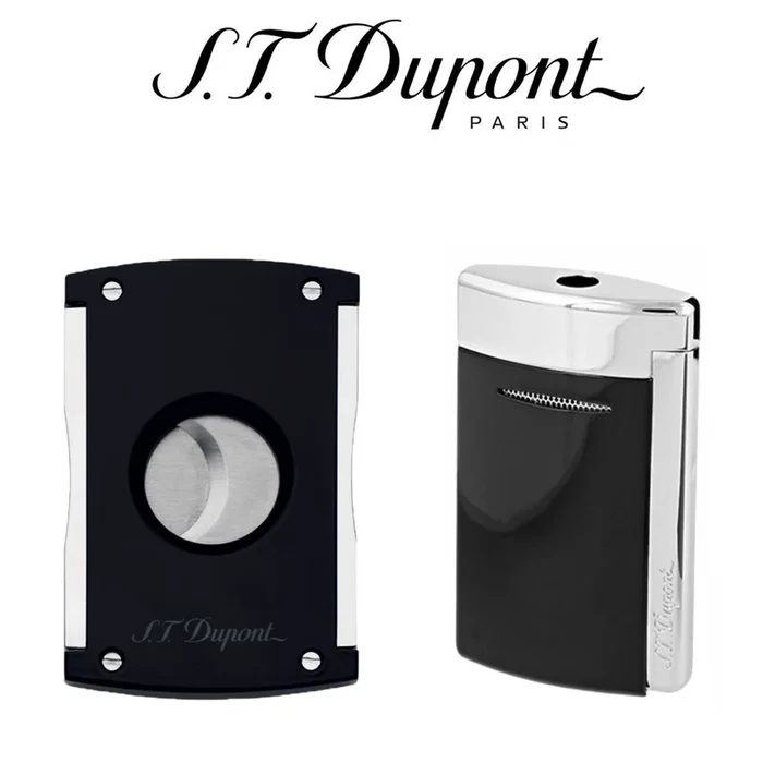ST Dupont – Minijet & Cigar Cutter Gift Set – Black & Chrome