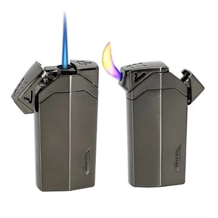 Vector – Guardian – Soft Flame Pipe Lighter & Single Jet Cigar Lighter – Gunmetal