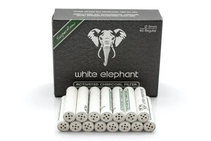 White Elephant – Activated Charcoal Filters 9mm – 40 Pack