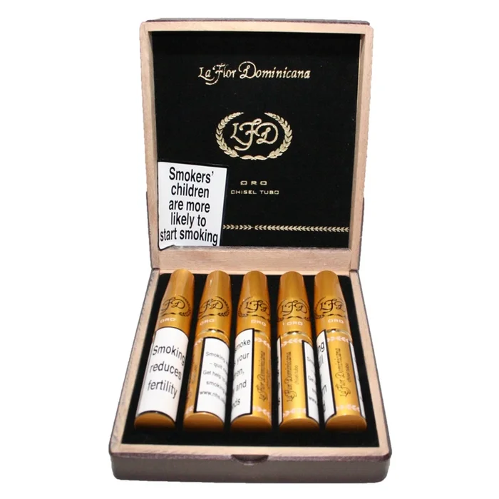 La Flor Dominicana -Oro Chisel Tubos – Box of 5 Cigars