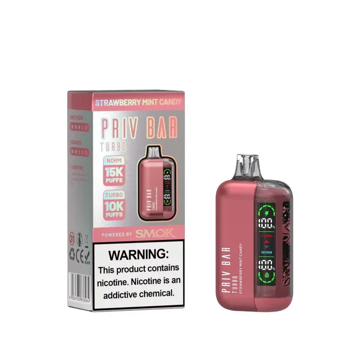 PRIV BAR TURBO – Strawberry Mint Candy