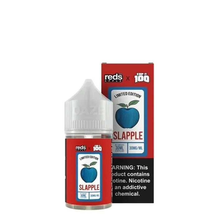 7 Daze Reds x Keep It 100 Salts Series Slapple Nic Salt E-Juice 30ml – Blue Raspberry & Crisp Apple Candy Flavor E-Liquid – VAPE HK SHOP | WHOLESALE