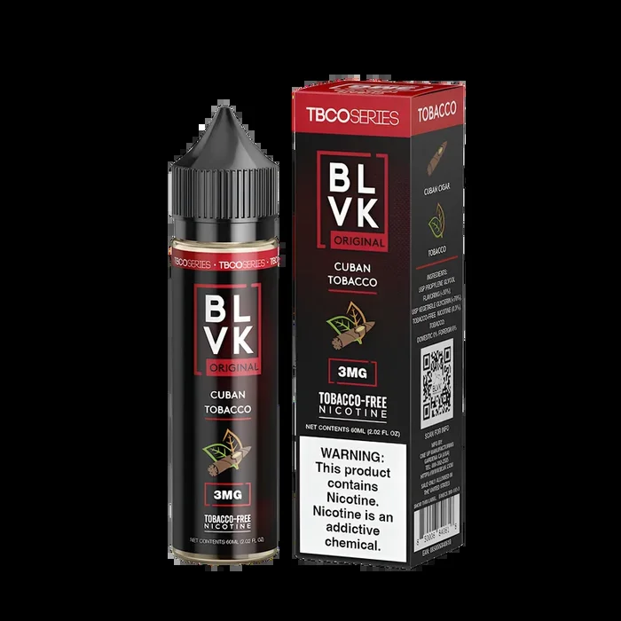 BLVK Tbco Freebase Vape Juice | 0 ~ 6 Mg Nic in 4 Flavors