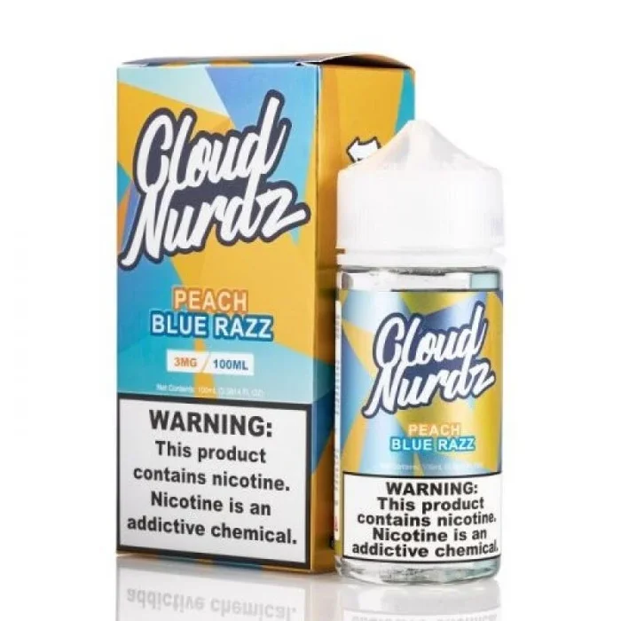 Cloud Nurdz Peach Blue Razz E-Juice 100ml – Sweet Juicy Peach and Tart Raspberry Flavor Vape Juice – VAPE HK SHOP | WHOLESALE
