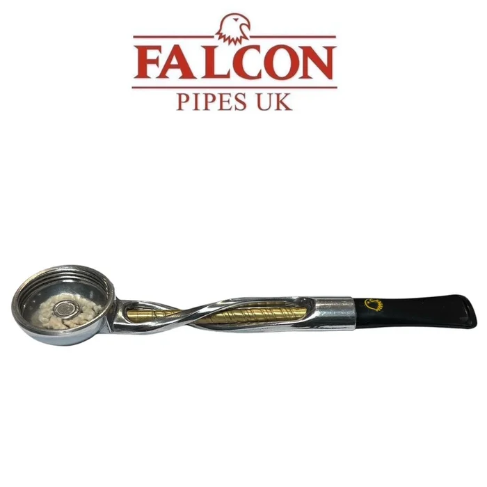 Falcon – Shillelagh – Twisted Chrome and Gold Pipe Stem