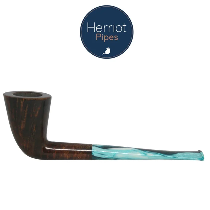 Oiseau Briars – Herriot Pipes – Algiers Straight with Blue Marbled Stem – Handmade Pipe