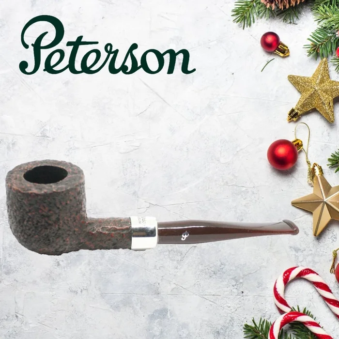 Peterson – Christmas Pipe 2019 – 606 Sandblast Sterling Silver Mount Pipe