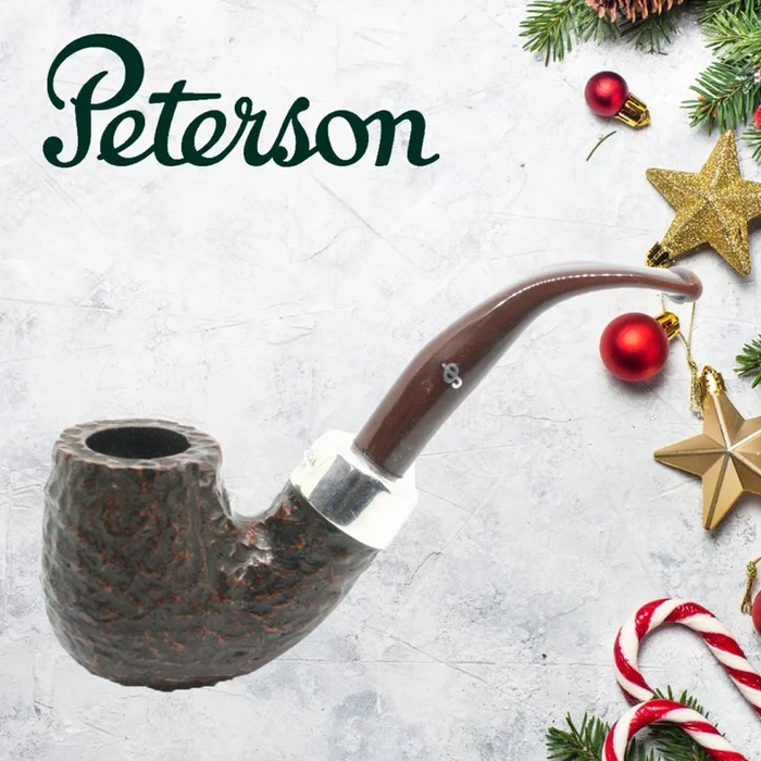 Peterson – Christmas Pipe 2019 – X220 Sandblast Sterling Silver Mount Pipe