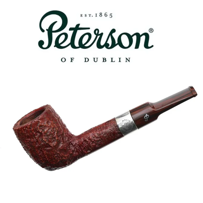 Peterson – Irish Harp 53 – Sandblast – Silver band – 9mm Filter Pipe