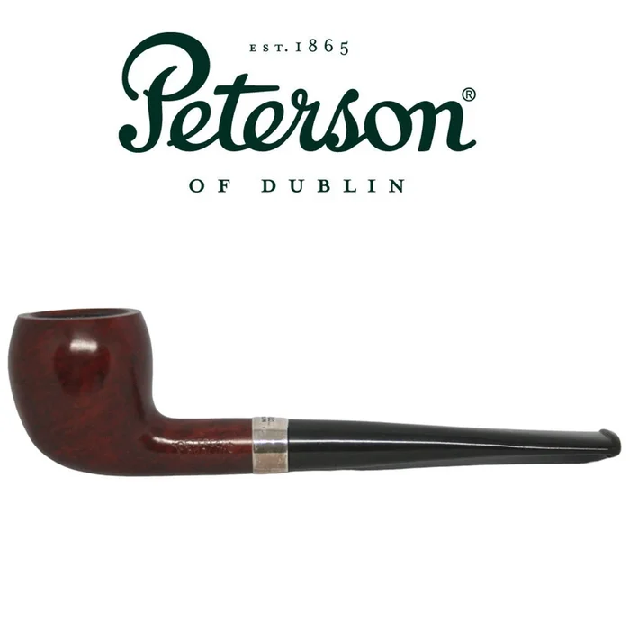 Peterson – Junior Terracotta – Pear – Silver Mounted Fishtail Pipe