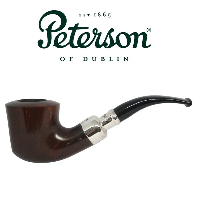 Peterson – Plateau Silver Spigot – Smooth – Fishtail Mouthpiece Pipe