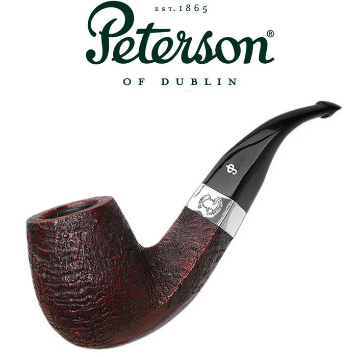 Peterson – Sherlock Holmes Milverton – Sandblast – P-Lip Silver Band Pipe