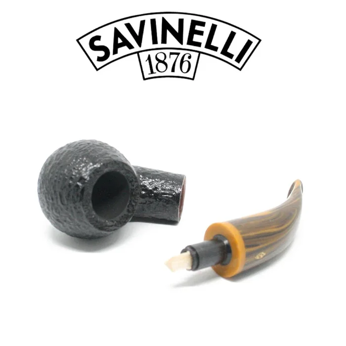 Savinelli – Tigre 642 – Rusticated Black – 6mm Filter Pipe