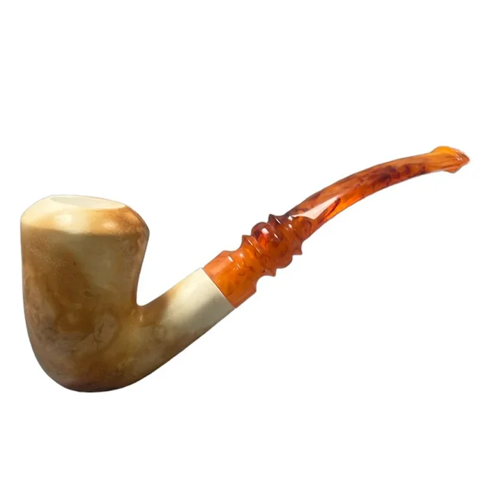 Star Meerschaum – Bent Calabash – Amber Stem