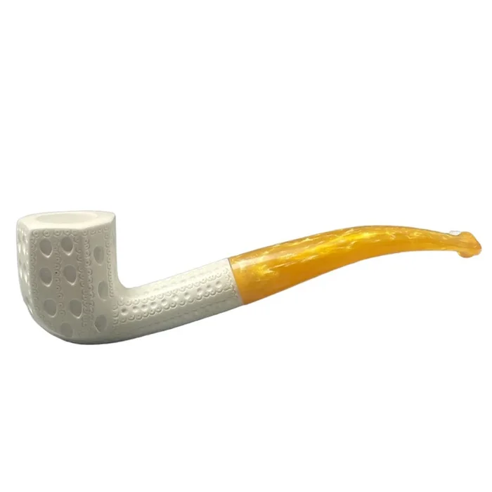 Star Meerschaum – Carved Panel – Yellow Stem