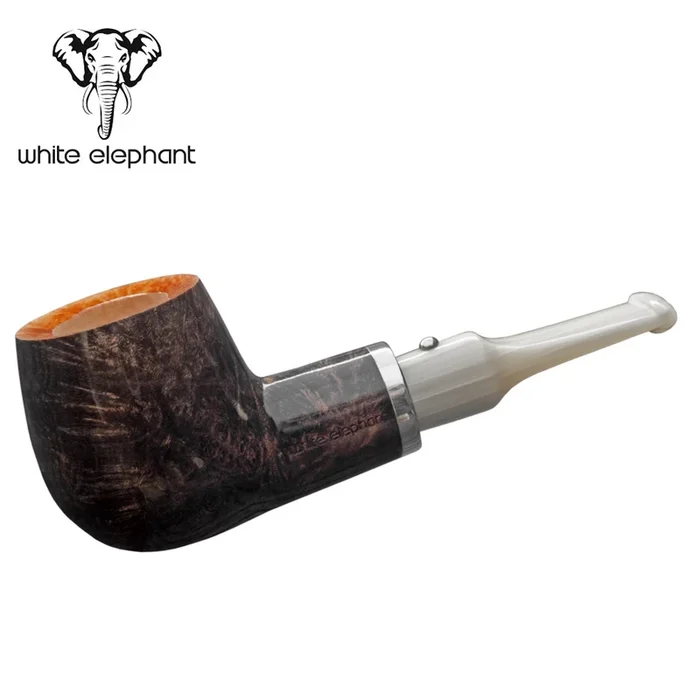 White Elephant – Ebony & Ivory – Smooth (6) – 9mm Filter Pipe