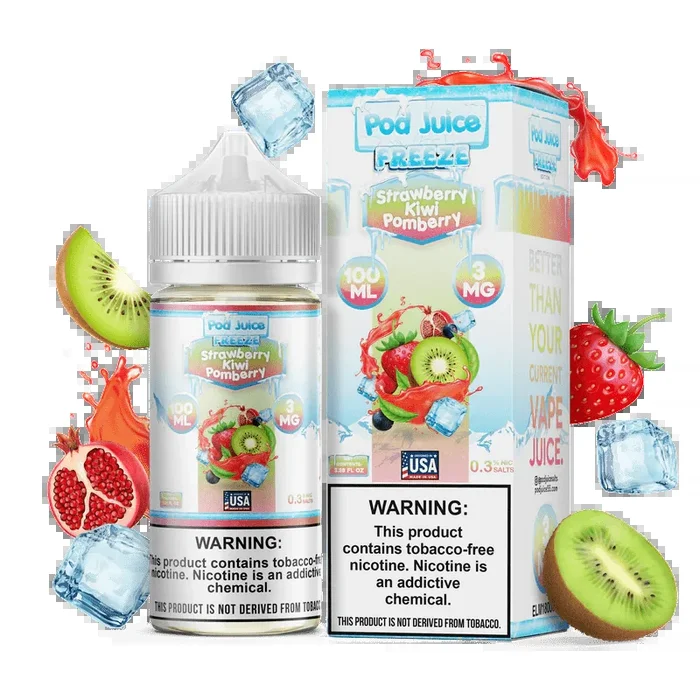 Strawberry Kiwi Pomberry FREEZE – Pod Juice – 100mL